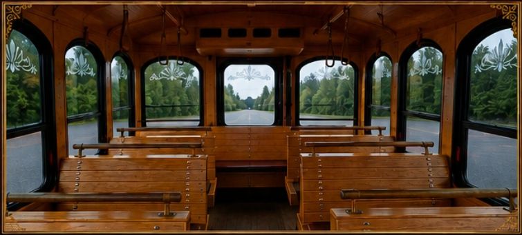 inside of the trolley inside trolley image